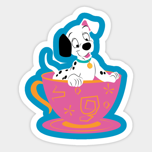 Dalmatian Teacup Sticker by SarahLouiseNicholson